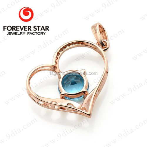 18K Gold Jewellery With Natural Blue Topaz gemstone